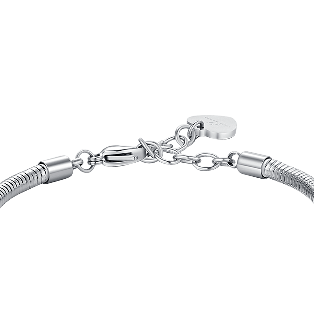 PULSERA DE ACERO ÁRBOL DE LA VIDA PARA MUJER CON CRISTALES BLANCOS