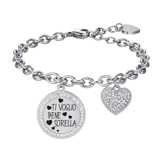 BRACCIALE DONNA IN ACCIAIO TI VOGLIO BENE SORELLA Luca Barra