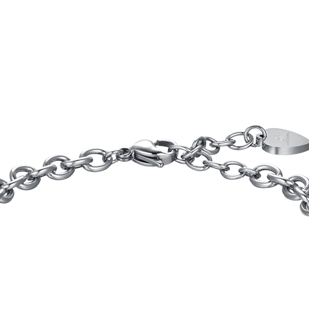 PULSERA DE ACERO PARA MUJER TUS AMIGAS SON LAS HERMANAS QUE ELIJAS CON ESMALTE