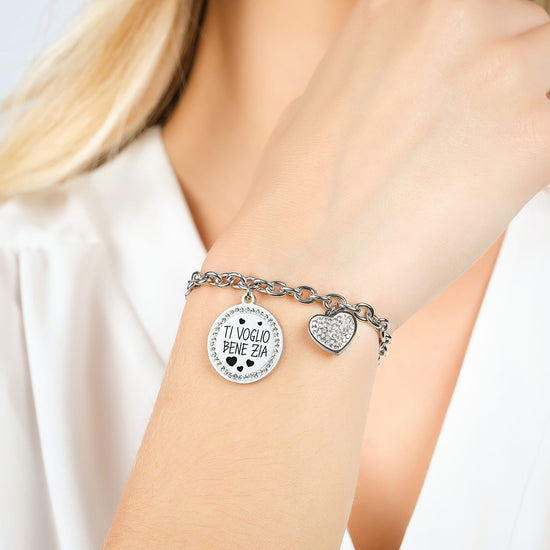 PULSERA DE ACERO PARA SEÑORAS I LOVE YOU AUNTIE