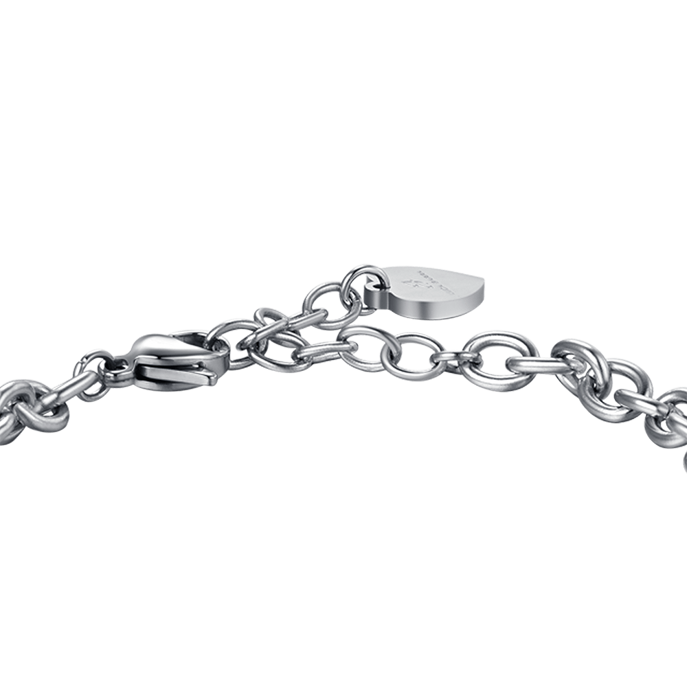 PULSERA DE ACERO PARA MUJER CON CRISTALES BLANCOS