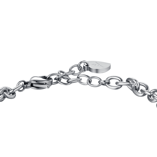 PULSERA DE ACERO PARA MUJER CON CRISTALES BLANCOS