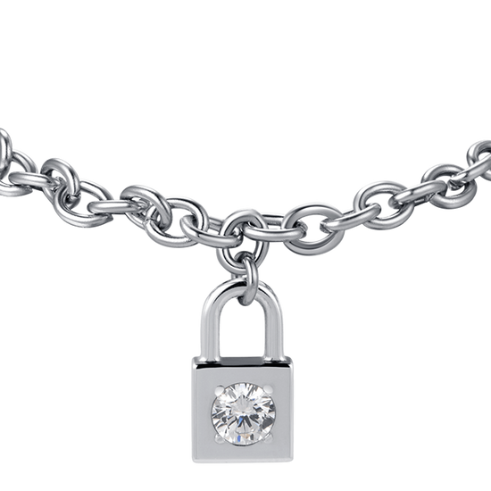 PULSERA DE ACERO PARA MUJER CON CRISTAL BLANCO