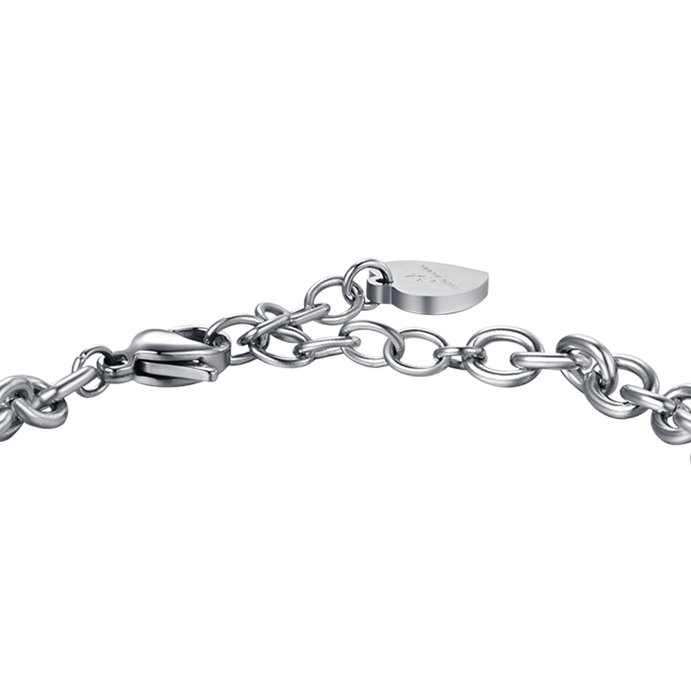 PULSERA DE ACERO PARA MUJER CON CRISTAL BLANCO