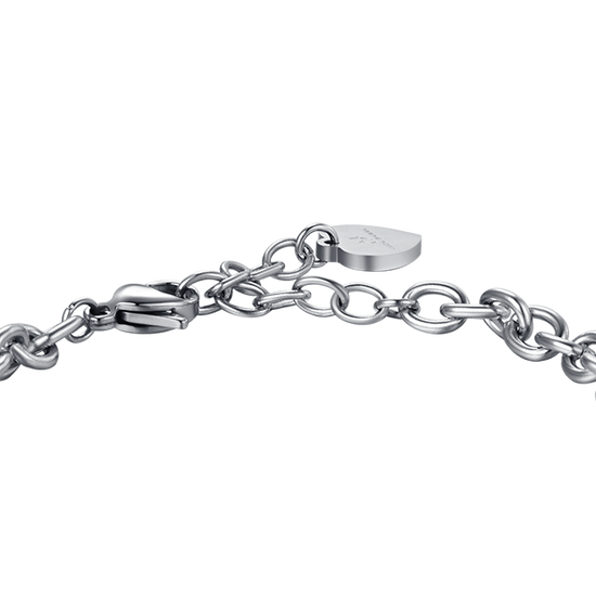 PULSERA DE ACERO PARA MUJER CON CRISTAL BLANCO