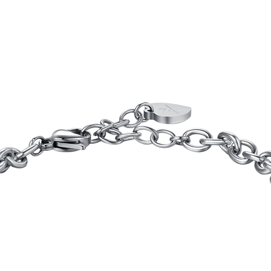 PULSERA DE ACERO PARA MUJER CON CRISTALES BLANCOS