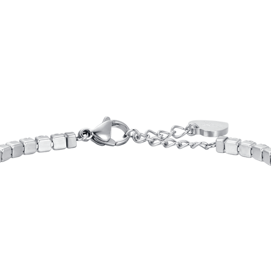 PULSERA DE TENIS DE ACERO PARA MUJER CON CRISTALES BLANCOS DE 4 MM