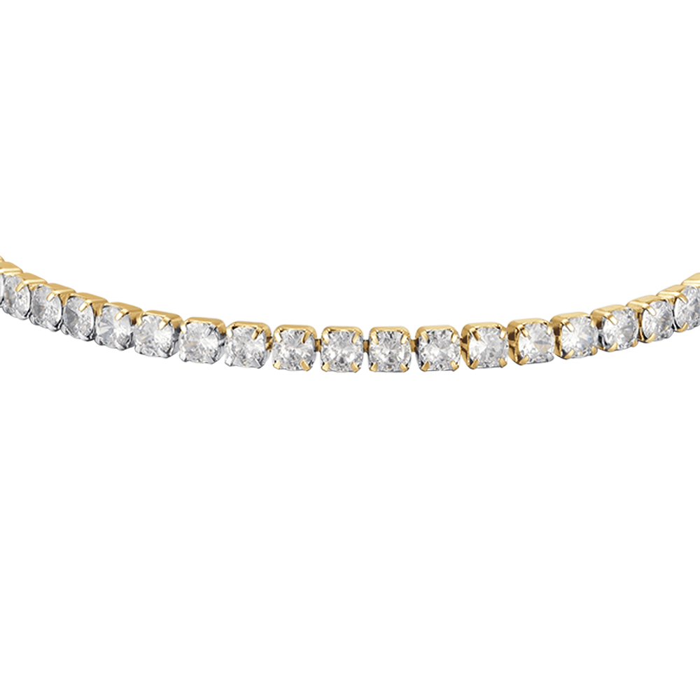 PULSERA DE TENIS DE ACERO PARA MUJER CON CRISTALES BLANCOS DE 4 MM
