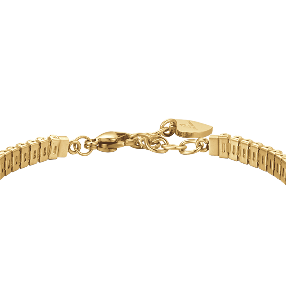 PULSERA DE TENIS DE ACERO PARA MUJER CON CRISTALES BAGUETTE BLANCOS