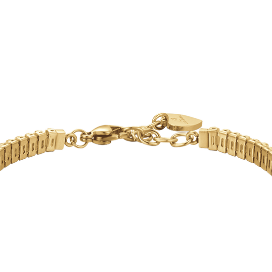PULSERA DE TENIS DE ACERO PARA MUJER CON CRISTALES BAGUETTE BLANCOS