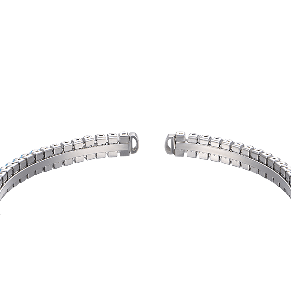 PULSERA DE ACERO PARA MUJER CON CRISTALES AZULES