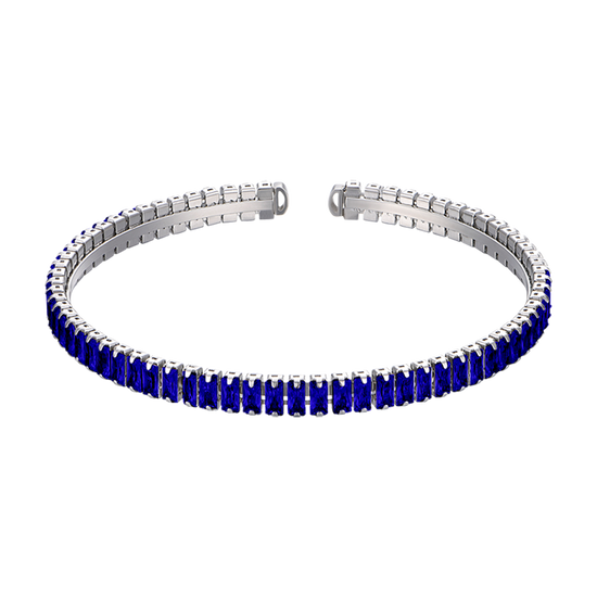 PULSERA DE ACERO PARA MUJER CON CRISTALES AZULES