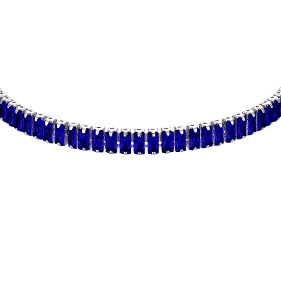 PULSERA DE ACERO PARA MUJER CON CRISTALES AZULES