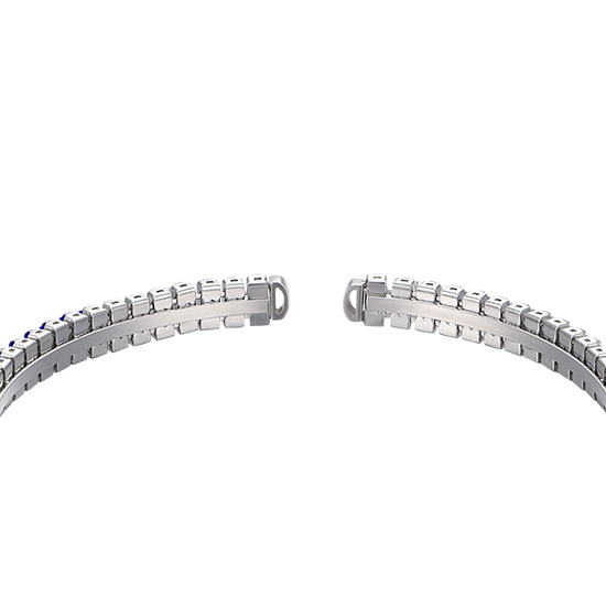 PULSERA DE ACERO PARA MUJER CON CRISTALES AZULES