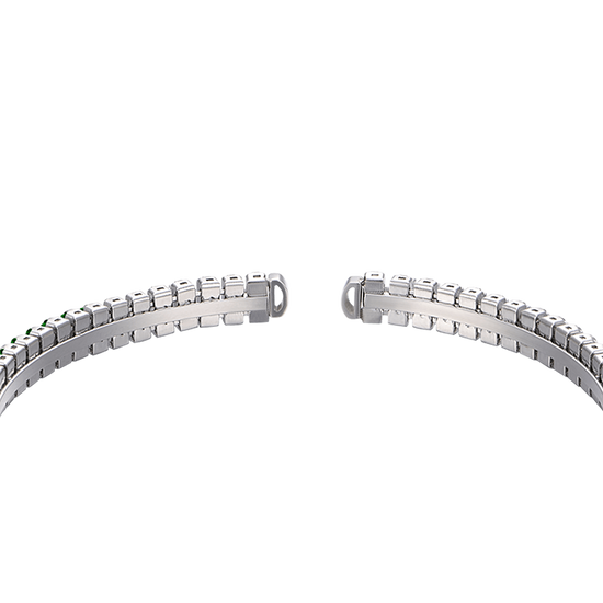 PULSERA DE ACERO PARA MUJER CON CRISTALES VERDES