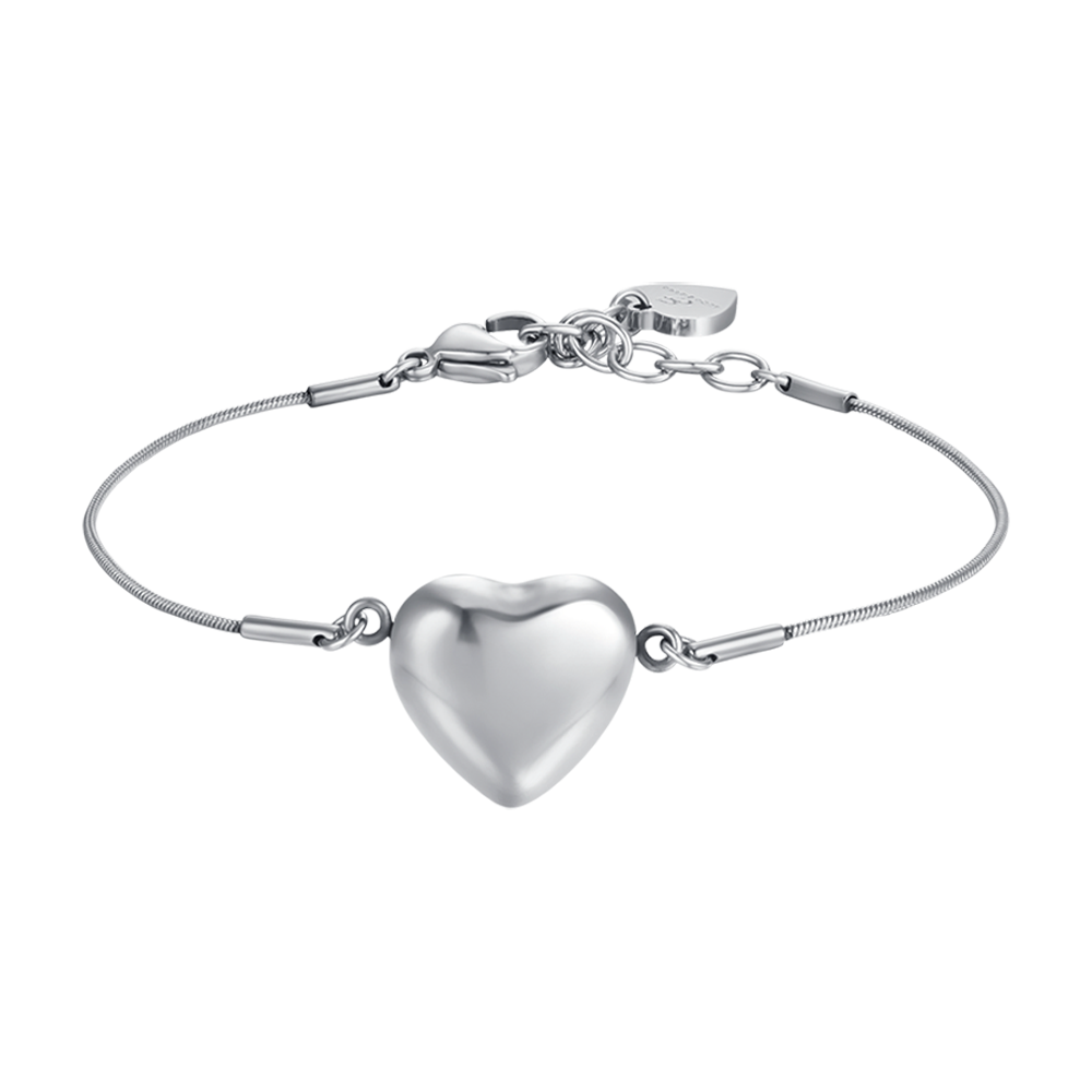 PULSERA DE ACERO CORAZÓN MACIZO PARA MUJER
