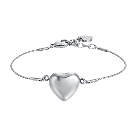 PULSERA DE ACERO CORAZÓN MACIZO PARA MUJER