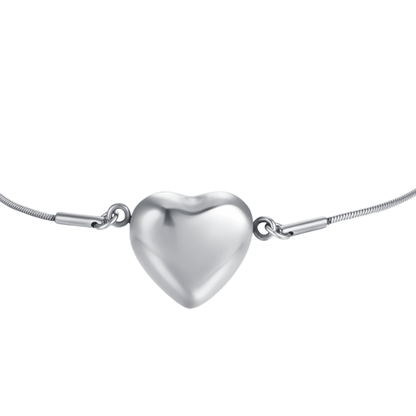 PULSERA DE ACERO CORAZÓN MACIZO PARA MUJER