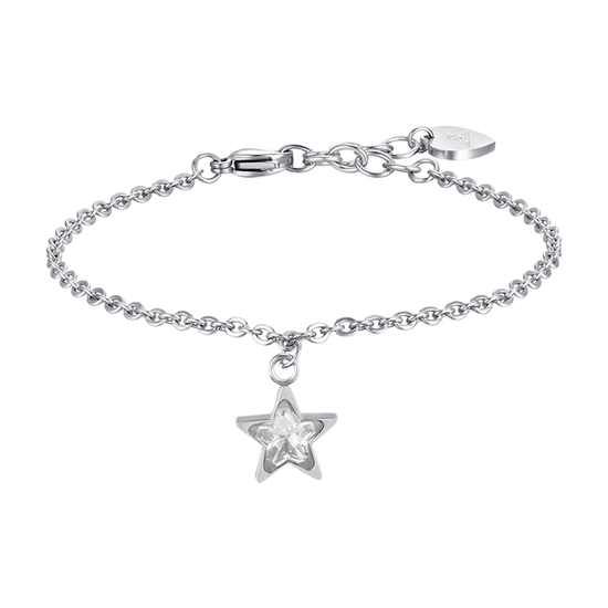 PULSERA DE MUJER EN ACERO INOXIDABLE CON ESTRELLA BLANCA PUNTO DE LUZ Luca Barra