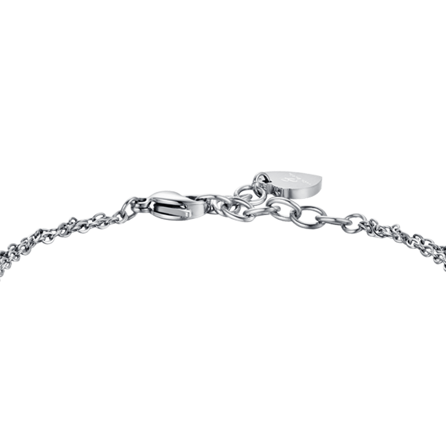 PULSERA DE ACERO PARA MUJER CON ELEMENTOS BLANCOS Y CRISTALES
