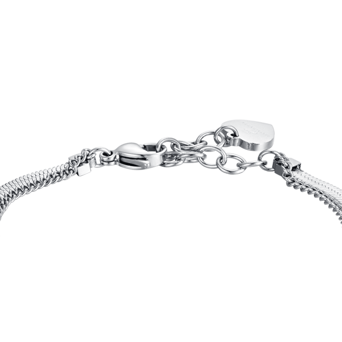 PULSERA CRUZ DE ACERO PARA MUJER CON CRISTALES BLANCOS