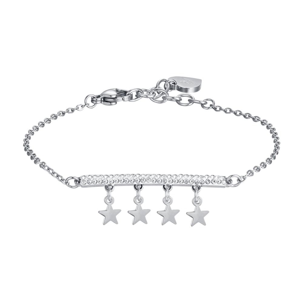 PULSERA DE ACERO PARA MUJER CON COLGANTES DE ESTRELLA
