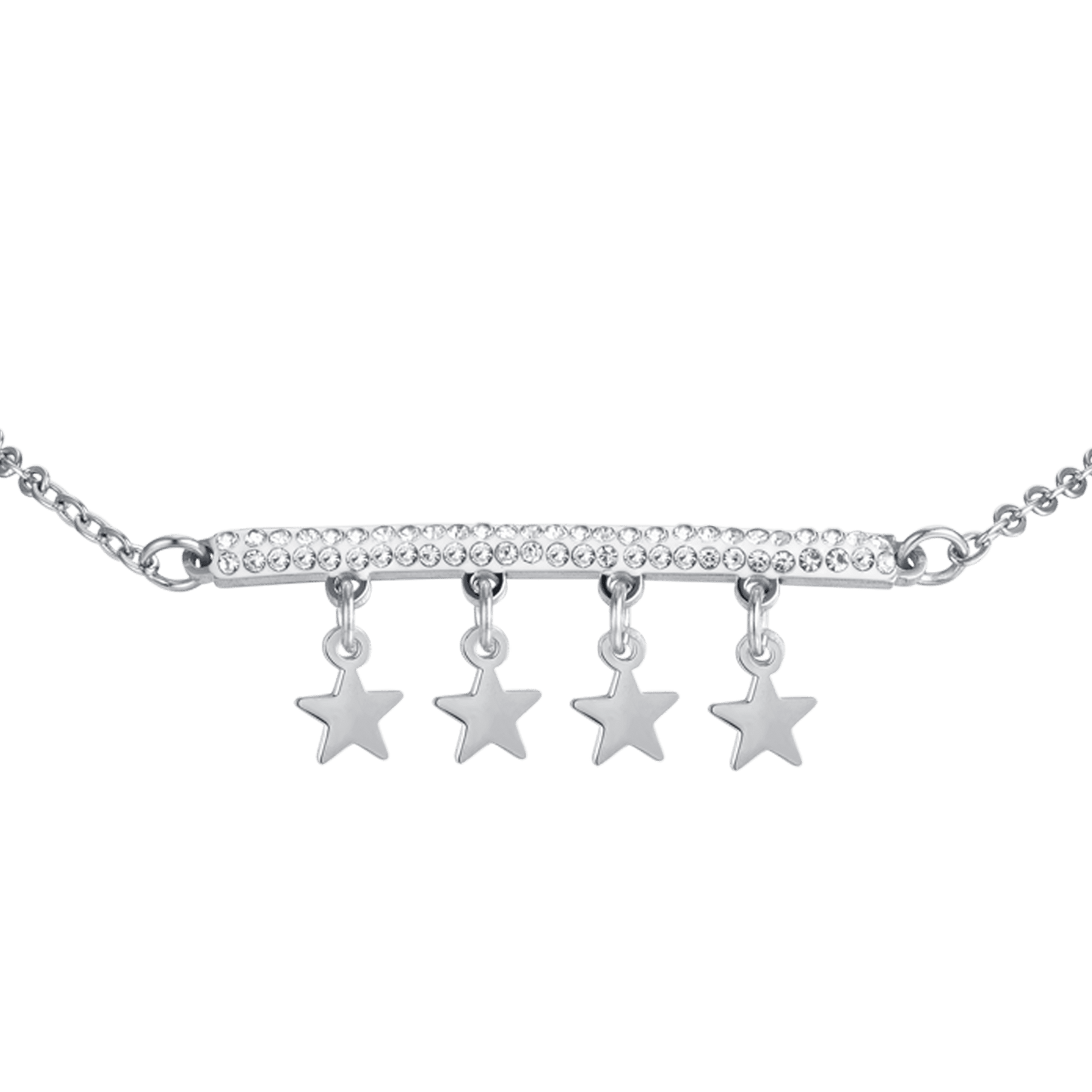 PULSERA DE ACERO PARA MUJER CON COLGANTES DE ESTRELLA