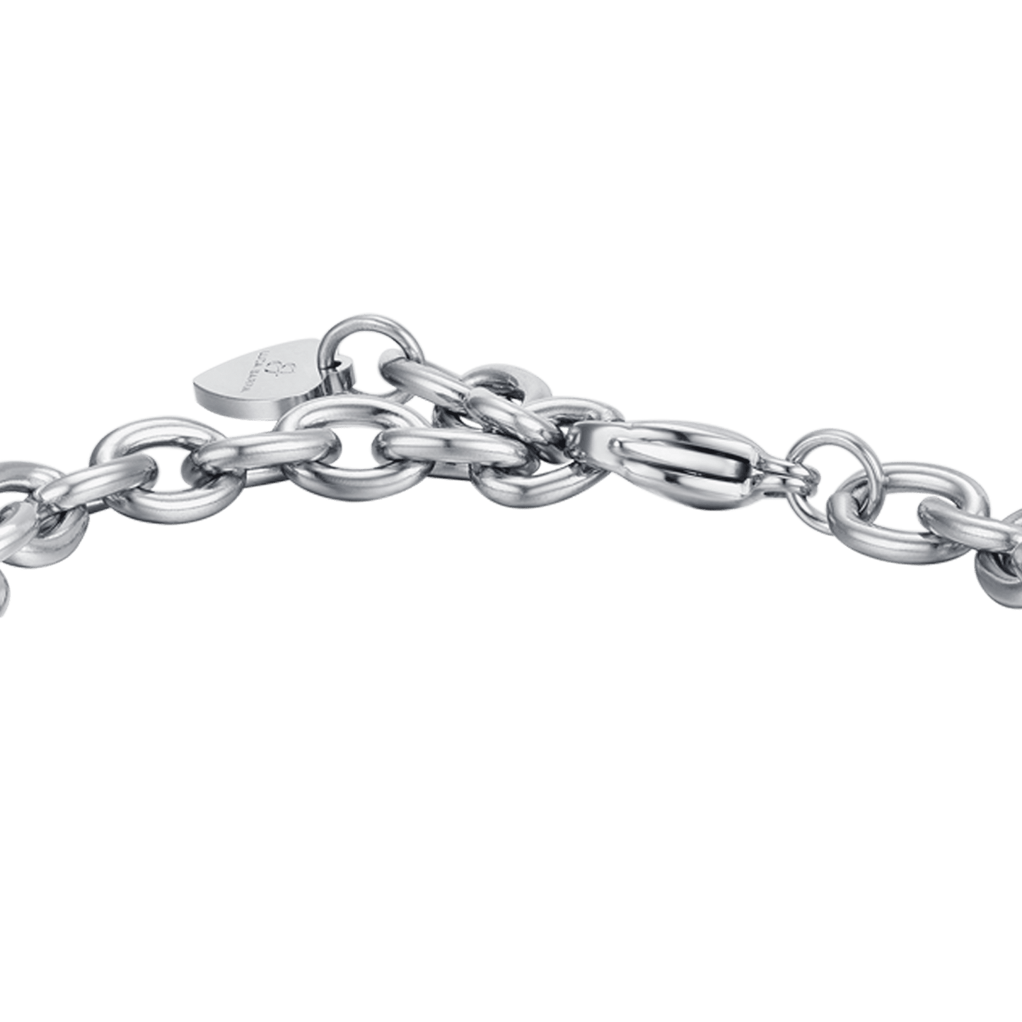 PULSERA DE ACERO PARA MUJER CON OSO CON CRISTALES BLANCOS