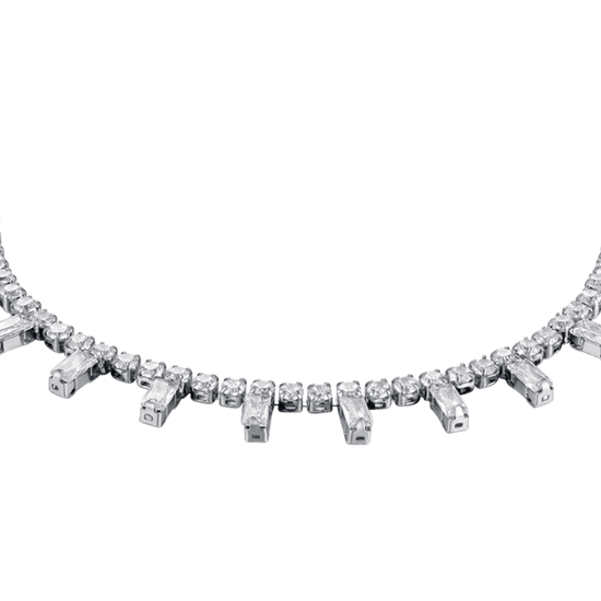 PULSERA DE ACERO PARA MUJER CON CRISTALES BLANCOS