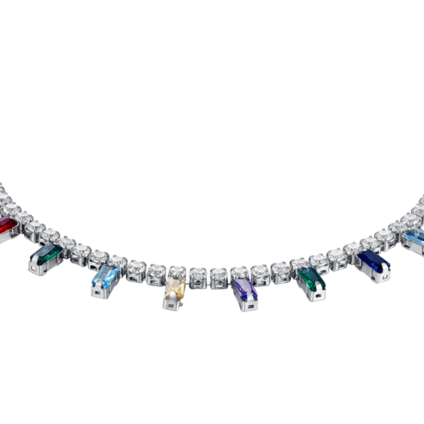 PULSERA DE ACERO PARA MUJER CON CRISTALES MULTICOLOR