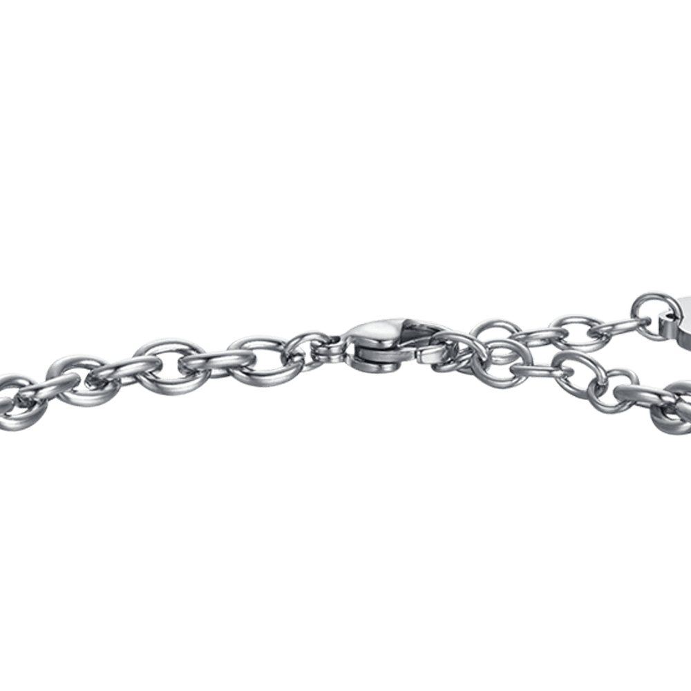 BRAZALETE DE ACERO PARA MUJER CON CRISTALES BLANCOS