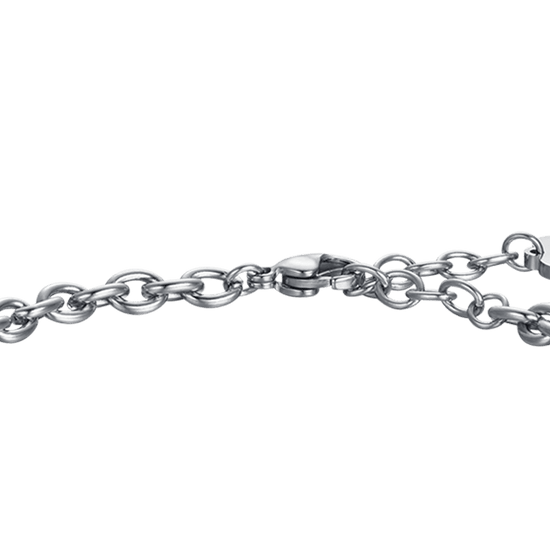 BRAZALETE DE ACERO PARA MUJER CON CRISTALES BLANCOS