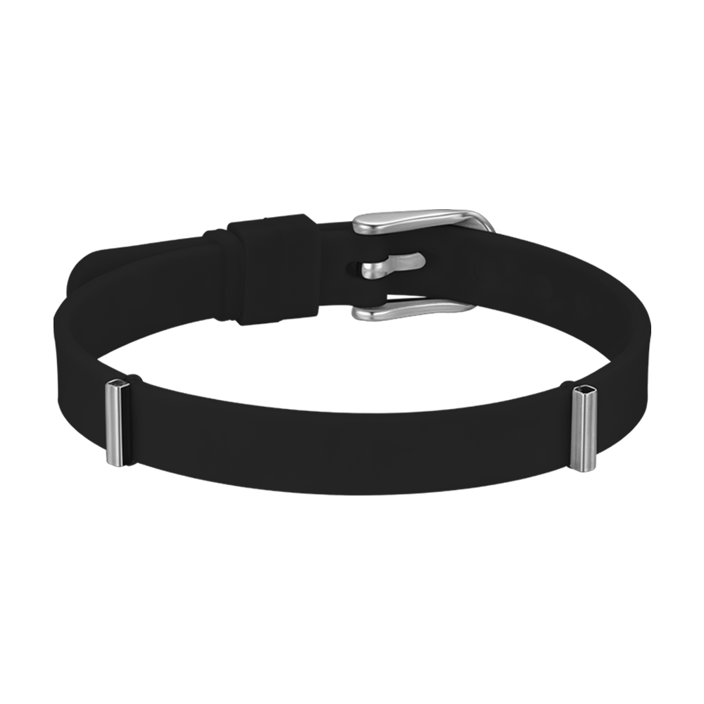 PULSERA DE SILICONA NEGRA PARA MUJER