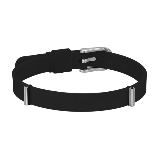 PULSERA DE SILICONA NEGRA PARA MUJER