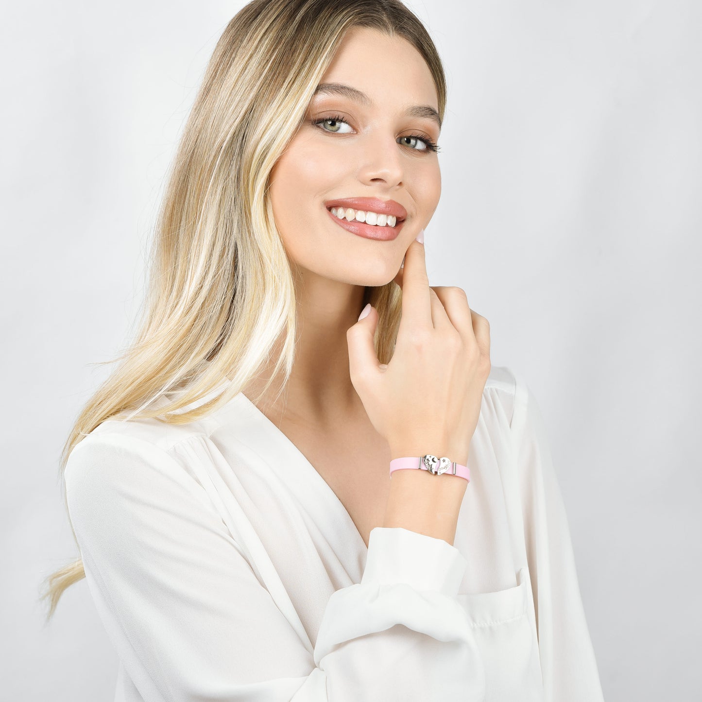 PULSERA DE SILICONA ROSA PARA MUJER