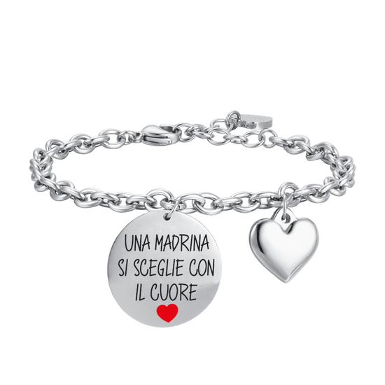 PULSERA DE ACERO PARA MUJER UNA MADRINA SE ELIGE DE CORAZÓN