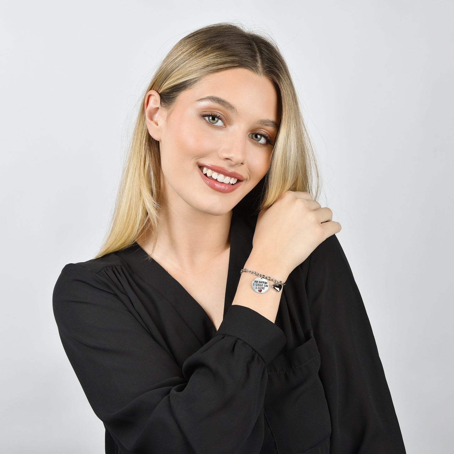 PULSERA DE ACERO PARA MUJER UNA MADRINA SE ELIGE DE CORAZÓN