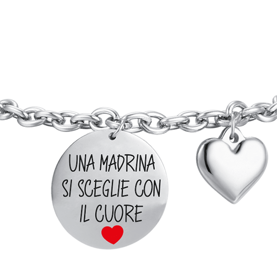 PULSERA DE ACERO PARA MUJER UNA MADRINA SE ELIGE DE CORAZÓN