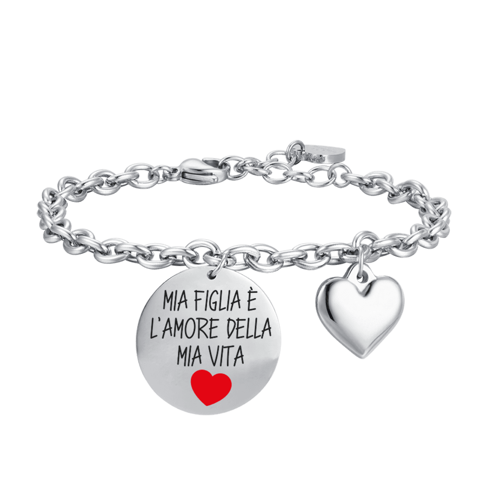 BRAZALETE DE ACERO MUJER MI HIJA ES EL AMOR DE MI VIDA
