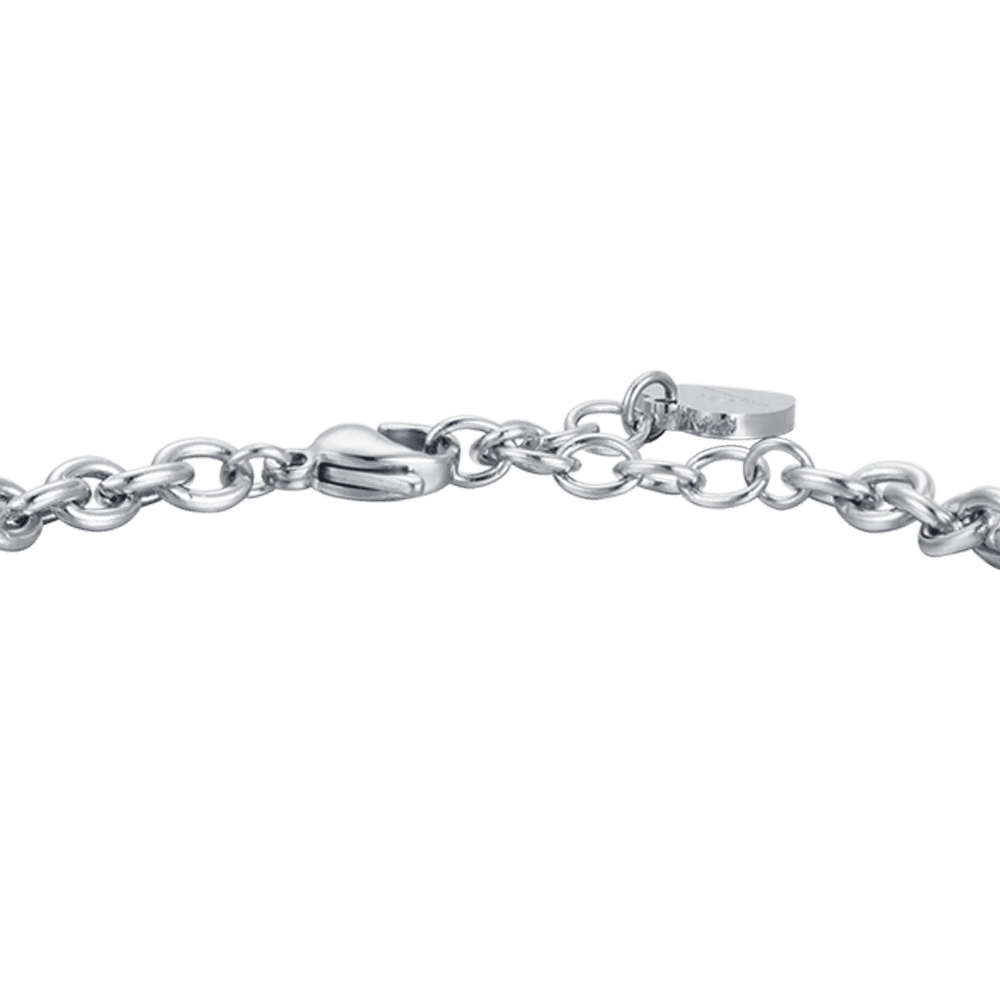 PULSERA DE ACERO PARA MUJER CON COLGANTE DE ÁNGEL Y CORAZÓN