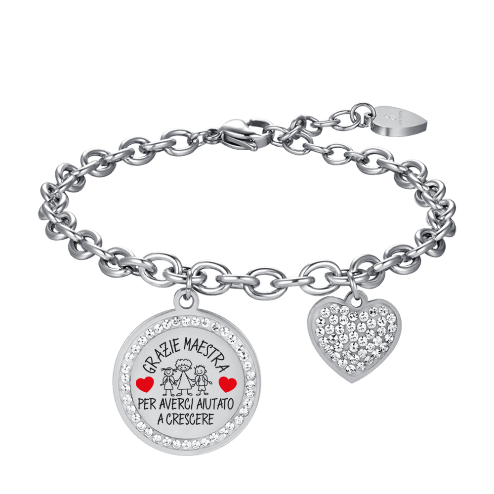 PULSERA DE ACERO PARA SEÑORAS GRACIAS PROFESOR POR AYUDARNOS A CRECER