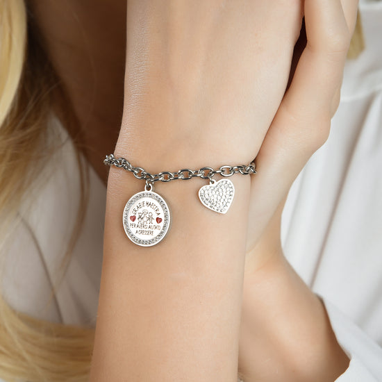 PULSERA DE ACERO PARA SEÑORAS GRACIAS PROFESOR POR AYUDARNOS A CRECER