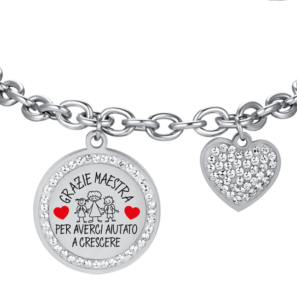 PULSERA DE ACERO PARA SEÑORAS GRACIAS PROFESOR POR AYUDARNOS A CRECER