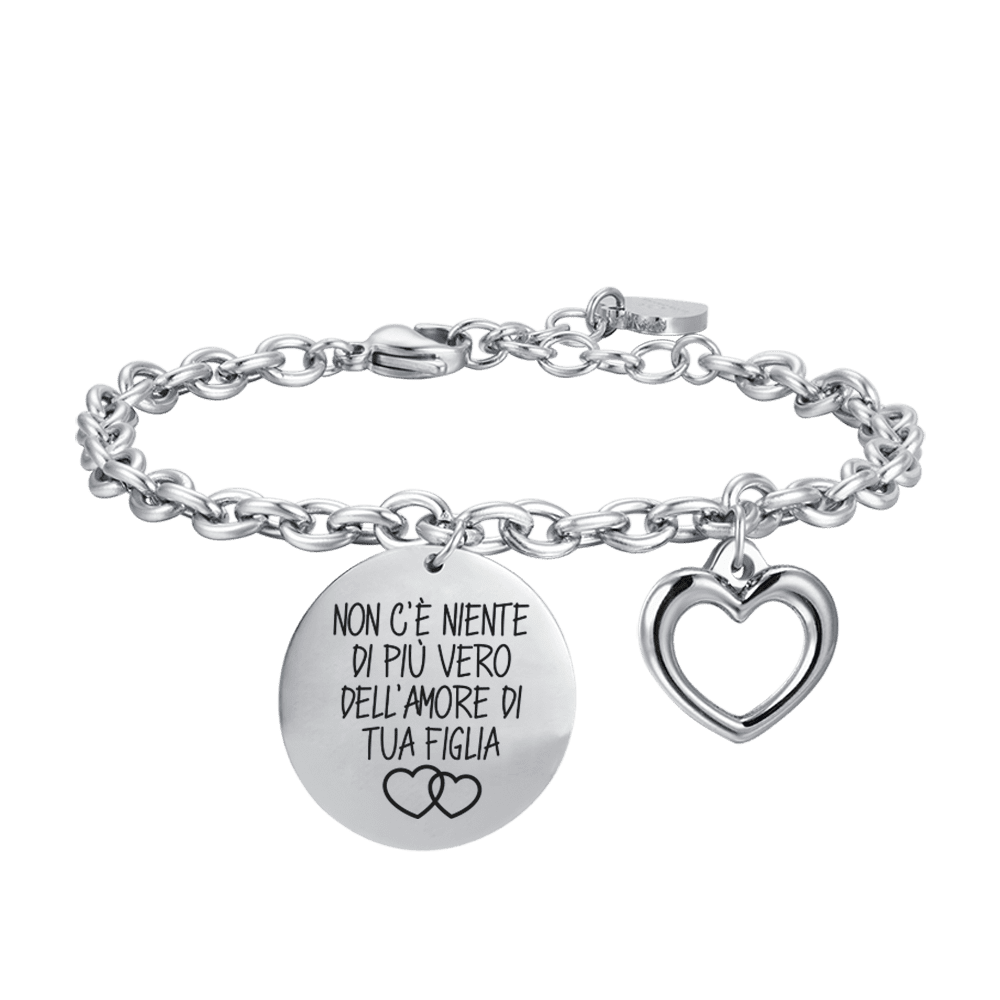 BRAZALETE DE MUJER DE ACERO NO HAY NADA MÁS VERDADERO QUE EL AMOR DE TU HIJA