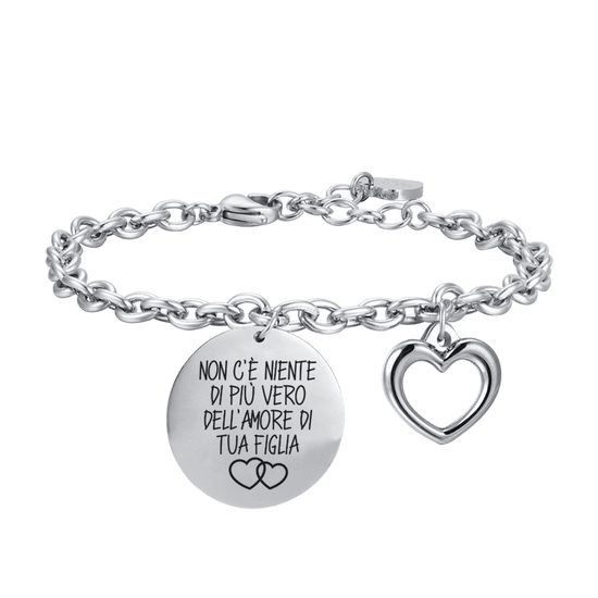 BRAZALETE DE MUJER DE ACERO NO HAY NADA MÁS VERDADERO QUE EL AMOR DE TU HIJA