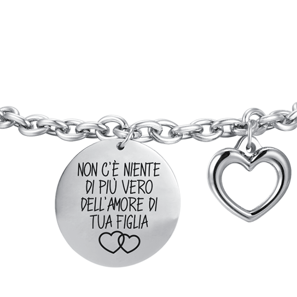 BRAZALETE DE MUJER DE ACERO NO HAY NADA MÁS VERDADERO QUE EL AMOR DE TU HIJA