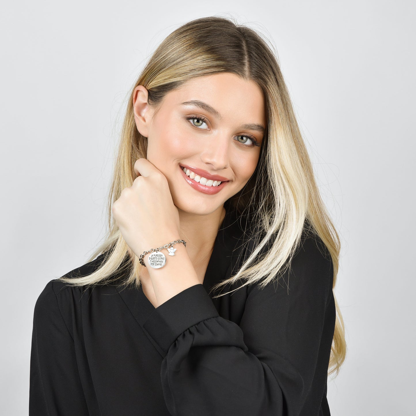 PULSERA DE ACERO PARA MUJER QUE LA PUREZA DE ESTE DÍA TE ACOMPAÑE SIEMPRE