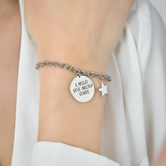 BRAZALETE DE ACERO 18 PARA MUJER LO MEJOR ESTÁ POR LLEGAR