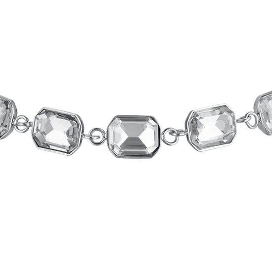 PULSERA DE ACERO PARA MUJER CON CRISTALES BLANCOS
