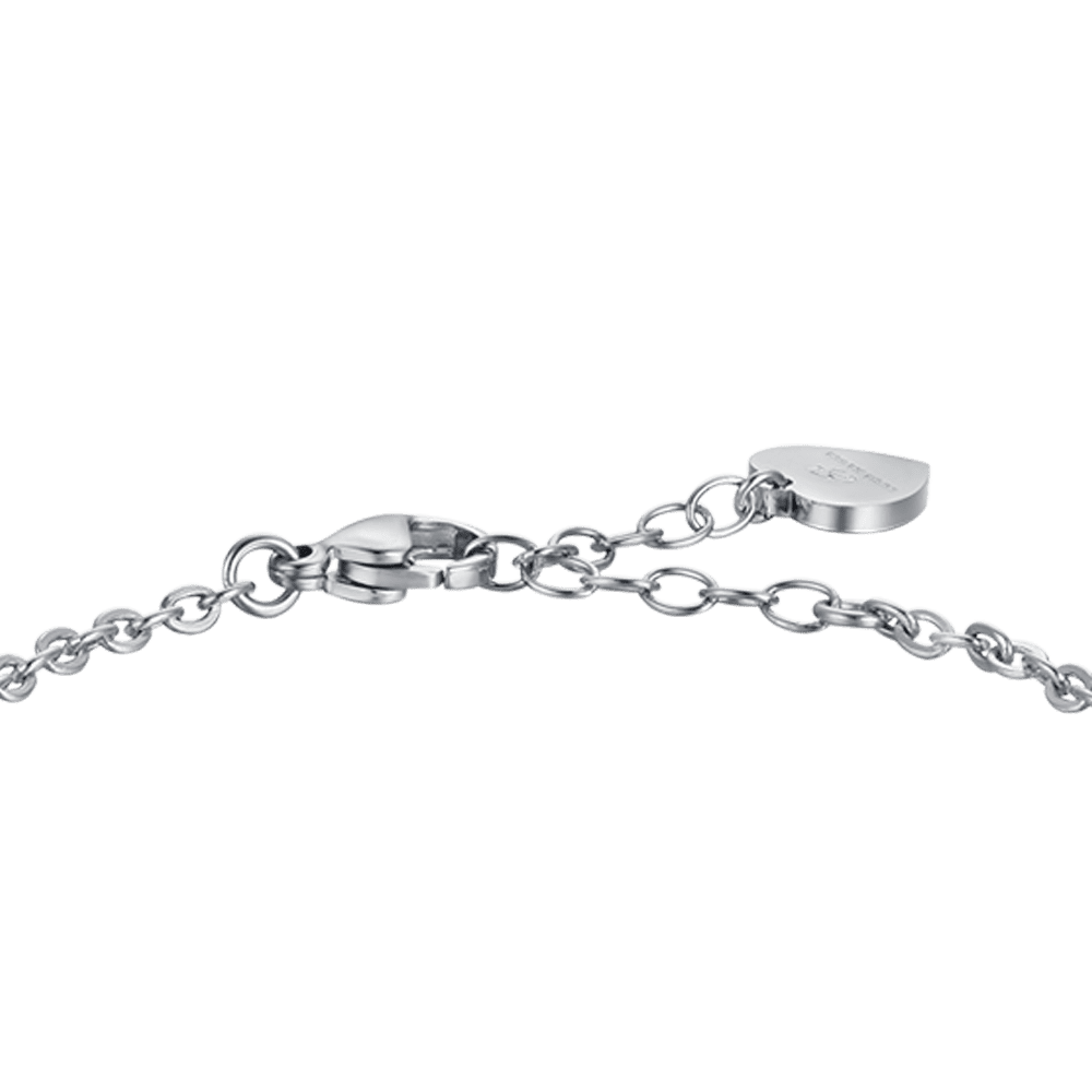 PULSERA DE ACERO PARA MUJER CON CRISTALES BLANCOS